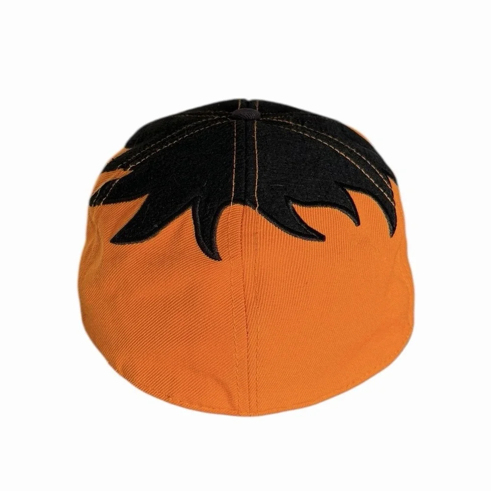 Vintage Sesame‎ Street Ernie Hat Fitted Size 7 1/2 Orange Embroidered Wool Blend